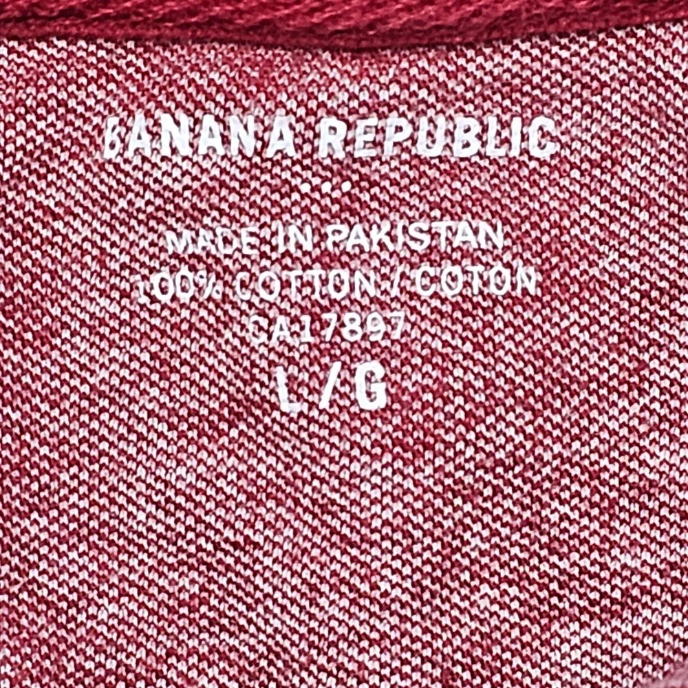 Banana Republic Men's Large Maroon Short Sleeve Polo Shirt Classic Elephant Logo